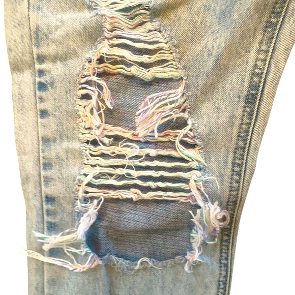 Hidden Los Angeles Multicolored Threads Blue Denim Jeans 25 - Picture 1 of 7